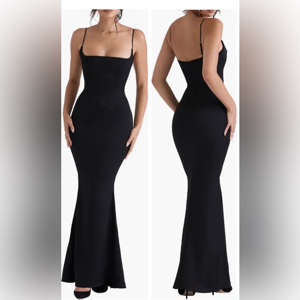 House of CB Olivette Corset Maxi Dress - Black
